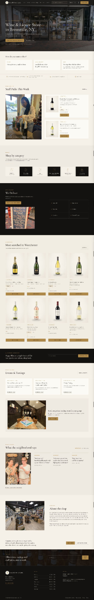 Bronxville Wines & Spirits full homepage